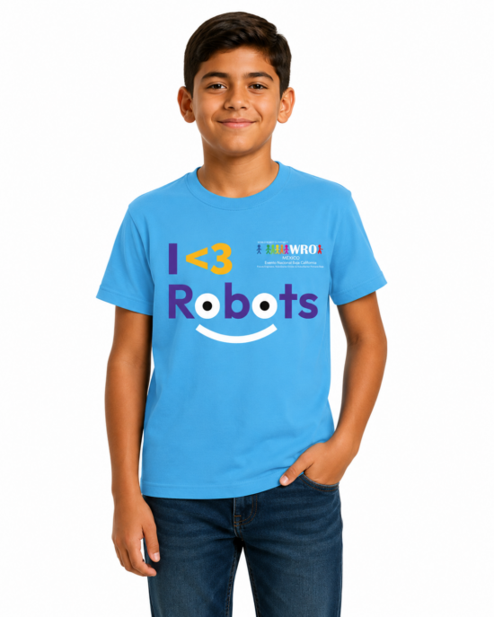 Playera Geeks Academy I Love Robots WRO 2026 Baja California